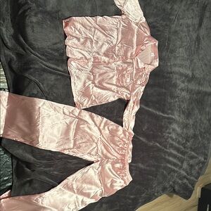 Pink Satin Pajama Set